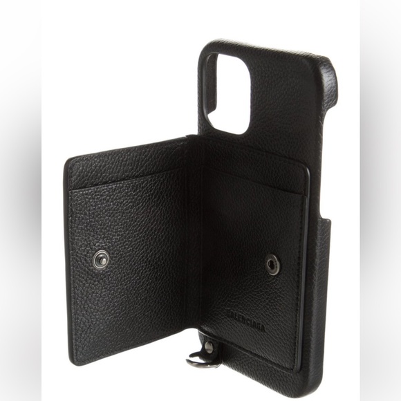 Balenciaga Black Textured Phone CaseAUTÉNTICO